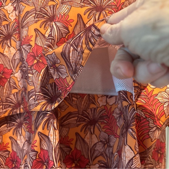 OCEAN COAST XXL MENS HAWAIIAN SHIRT ORANGE CORAL BUTTON DOWN SS POCKET - Picture 10 of 16